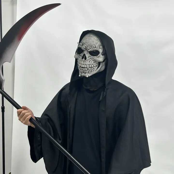 Mens black devil Halloween costume Halloween sickle roleplaying costume L250918