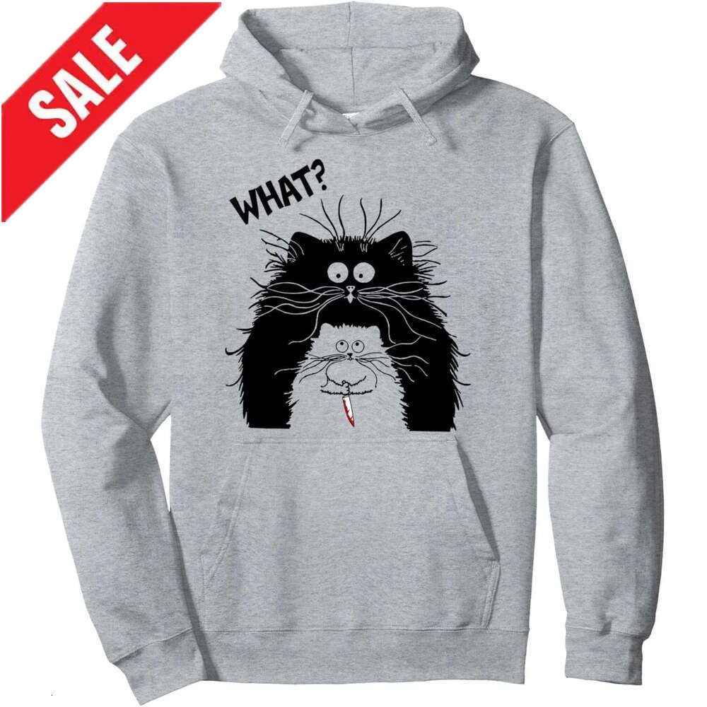 Hoodie for Mens Womens What Murderous Cat Holding Knife Funny Halloween Pullover Hoodie Graphic Hoodies Sweatshirt Pullover Long Sleeve 2025