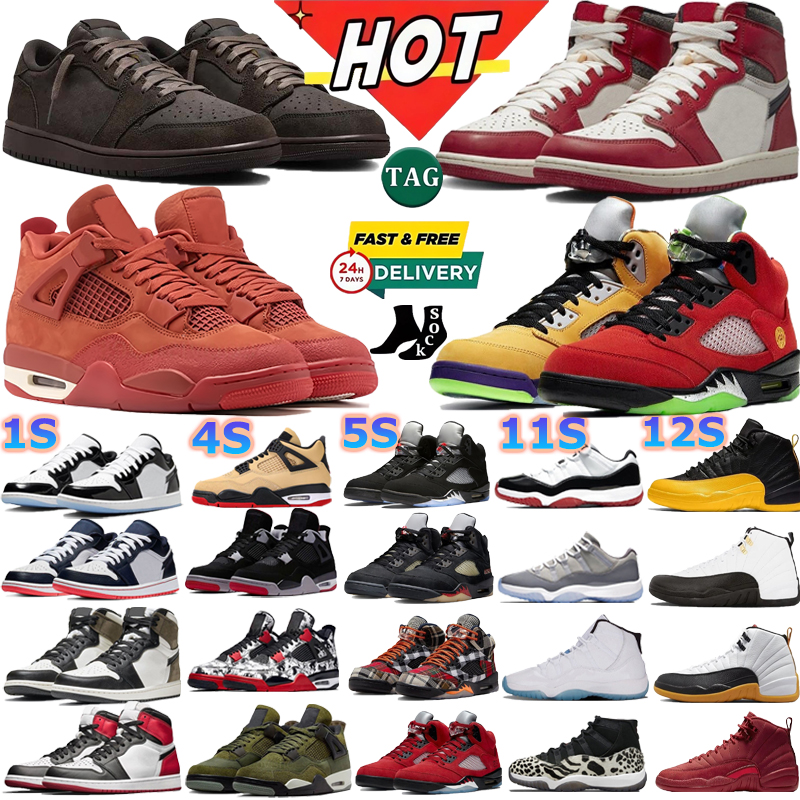 Big Size Designer Shoes 1s 4s 5s 11s 12s Mens Womens Fast Shipping Basketball Shoes 4s 5s Black Cat Military Sail Red Cement White Oreo Cool Grey Black Whit Zen Wing