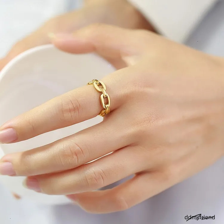 Designer Wedding Rings Chain Gold Women's Fashion Ring Stacking Titanium Steel Jewelry Accessories Wholesale ddmyfriend