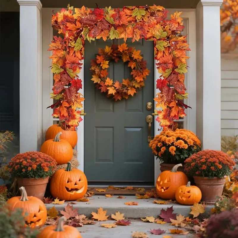 Artificial Maple Leaf Fall Maple Garland Fall Leave Vine for Home Room Decor Garden Wedding Party Halloween Christmas Decoration C250919