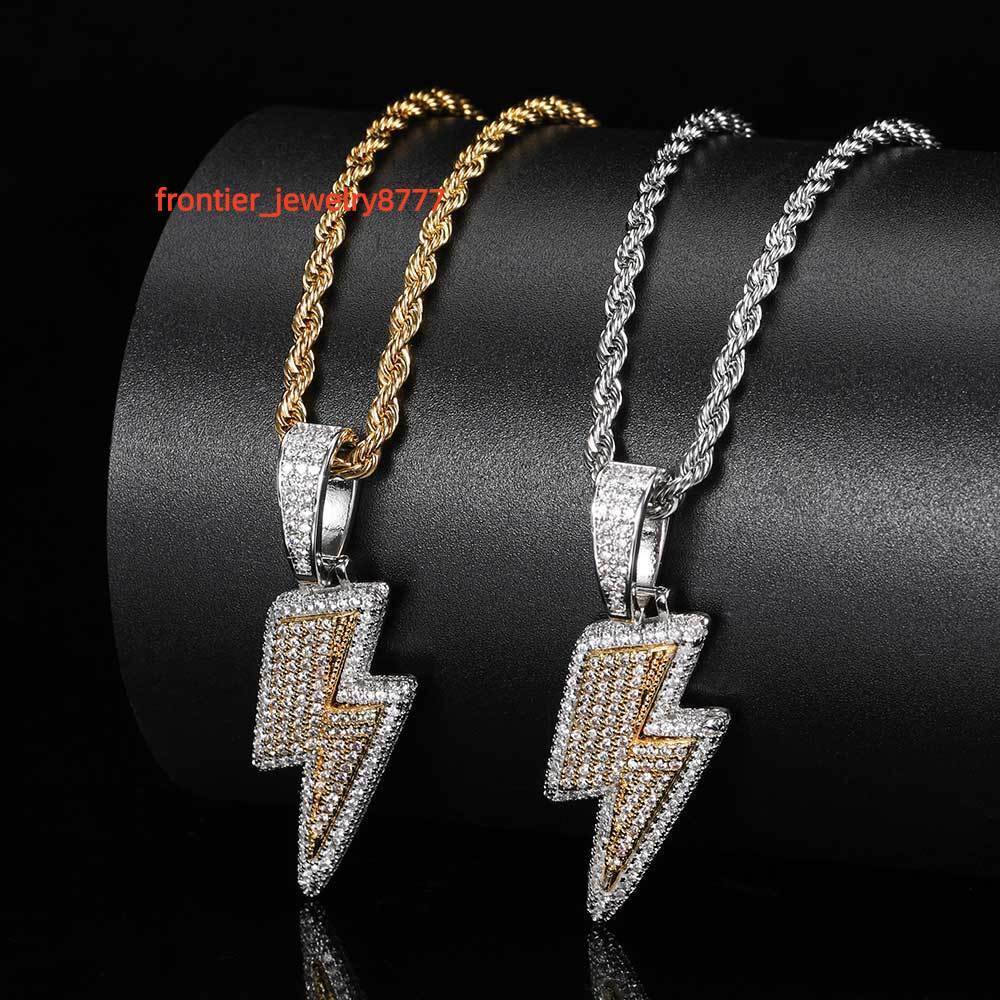 High Quality Iced Out Hip Hop Moissanite Pendant Lightning Pendant