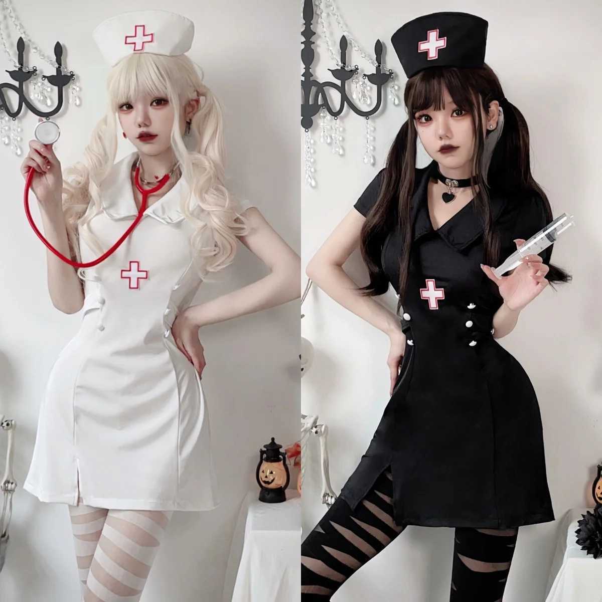 Gothic Nun Costume Adult loween Par Nurse Role Play Host orm k Angel Cosplay Womens Skirt in Sto Film Adapt L250918