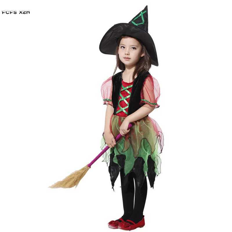 MXL Girls Sorceress Cosplay Kids Children Halloween Witch Costume Carnival Purim Parade Stage Show Role Playing Party Dress L250918