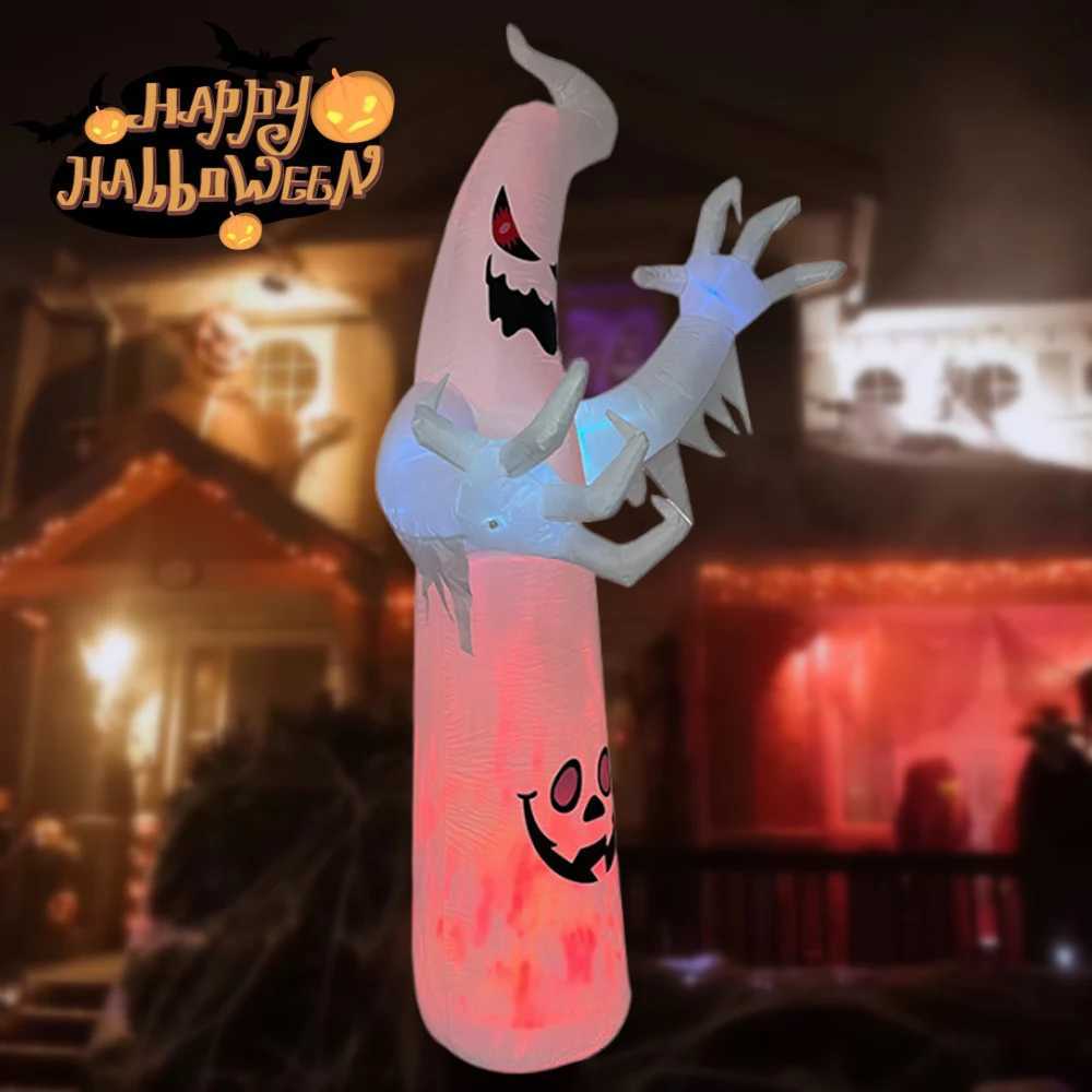 24M36M Halloween Inflation Flame White Ghost Builtin LED Light For Home Halloween Decorations Outdoor Indoor Inflatable Prop C250919