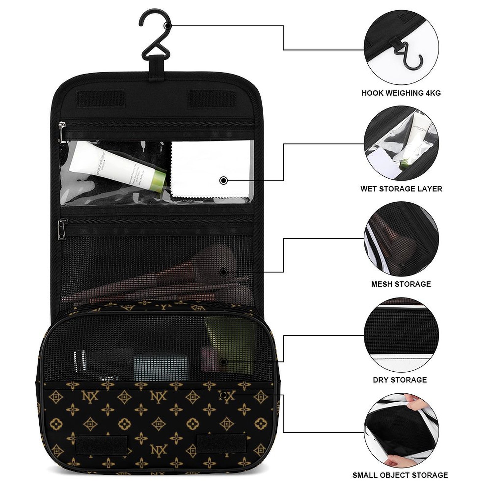 NXY top Quality Luxury Travel bags Cosmetic Bag makeup bag designer women luxurys handbags Womens Fashion classic brown flower handbags with dust bag