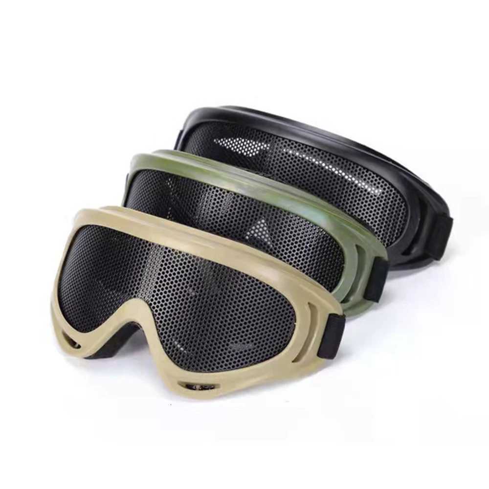 Tactical Glasses Military Goggs Shooting CS Sports Glasses Paintball Hunting Steel Mesh Anti Impact Safety Protective Goggs Y250919
