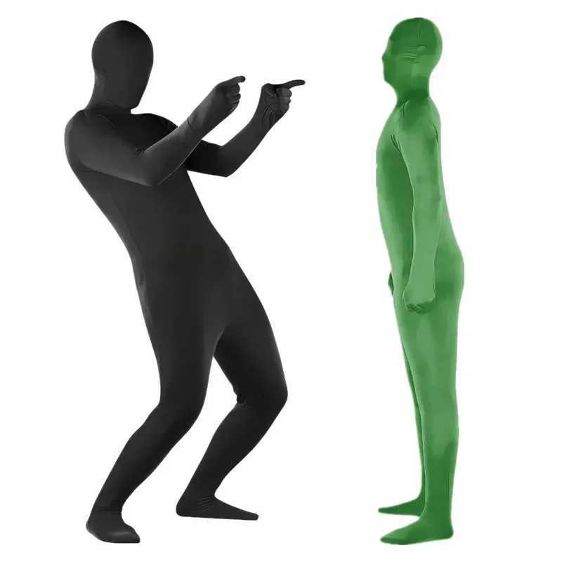 Collants capuche complets pour adultes Costumes de spectacle sur scne verts trs extensibles Costumes dhalloween pour enf L250918