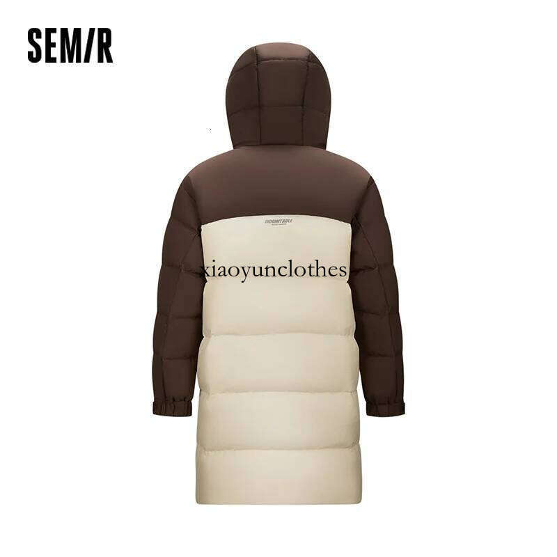 Semir Mid-Length Down Jacket Men Color Block Hooded Sports Style Coat 2025 New Winter Trendy Look