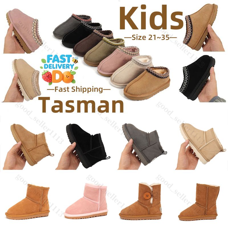 Designer Kids Slippers Toddler boots Children Boots Baby Slippers Child Snow Boot Winter Classic Boot Boys Fur on Leather Booties Ankle