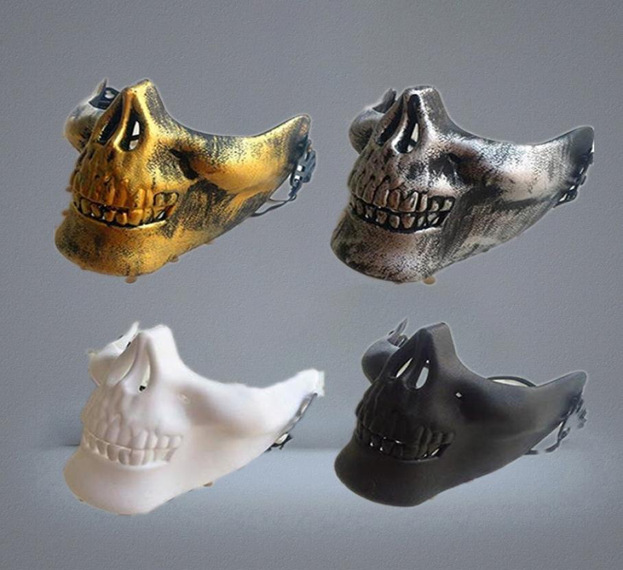 Mask Carnival Gift Scary Skull Skeleton Paintball Lower Half Face face mask warriors Protective Mask For Halloween Party Masks4922800