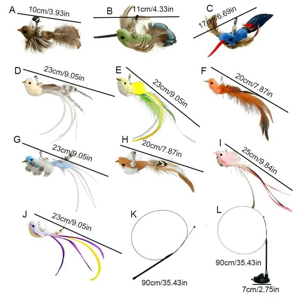 Funny Simulation Feather da Bird Cat Toy Interactive Sucker Kitten Toy Playing Teaser Wand Replacement Head Toy Pet Supplies X250918