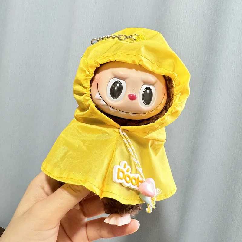 17cm Labubu Plush Doll Outfit Cute Green Yellow Raincoat Set DIY Accessories for The Monsters Dolls C250919