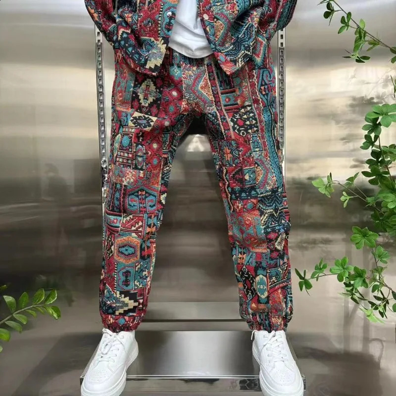 Spring Korean Casual Shirt Jacket Mens Colored Jacquard Lapel Jacket Set 250916