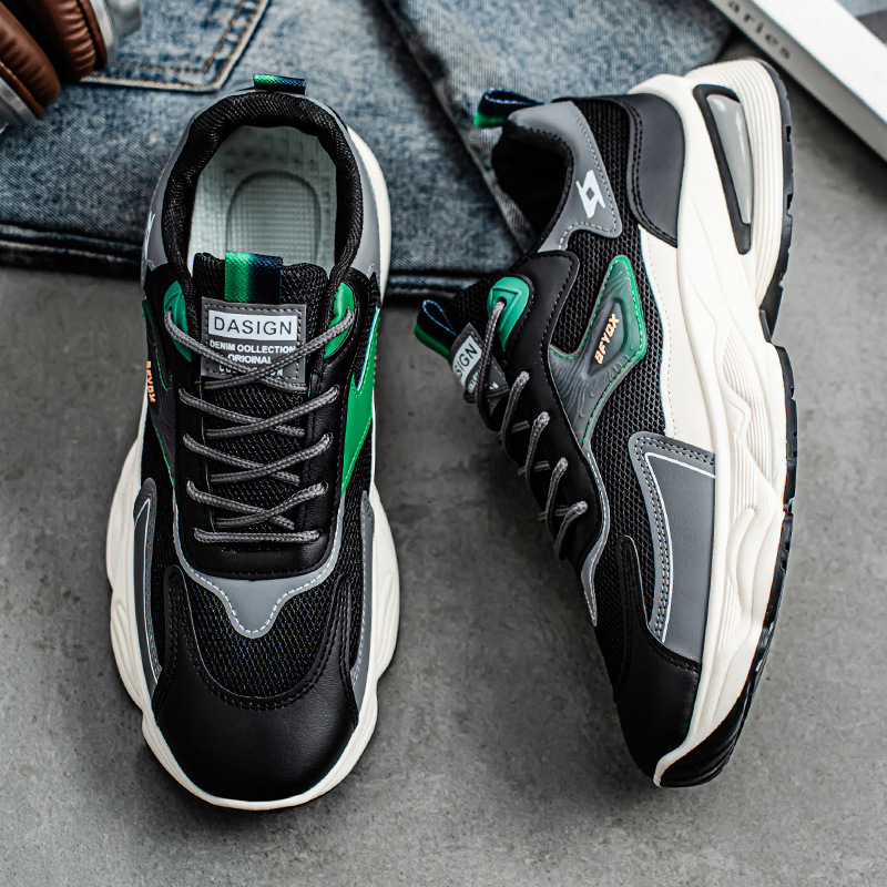 Summer New Breathable Mesh Men's Sports Trendy Versatile Thick Sole Non-Slip Casual Dad Shoes ddmymarket