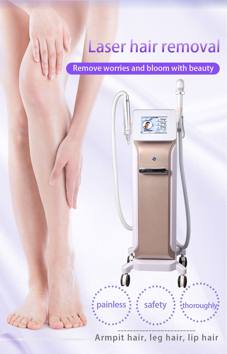 Diode laser hair removal 755 808 1064mm 2 in 1 Q Switch ND Yag Laser Tattoo Removal Device Hair Removal Skin Rejuvenation & Picosecond Laser Device
