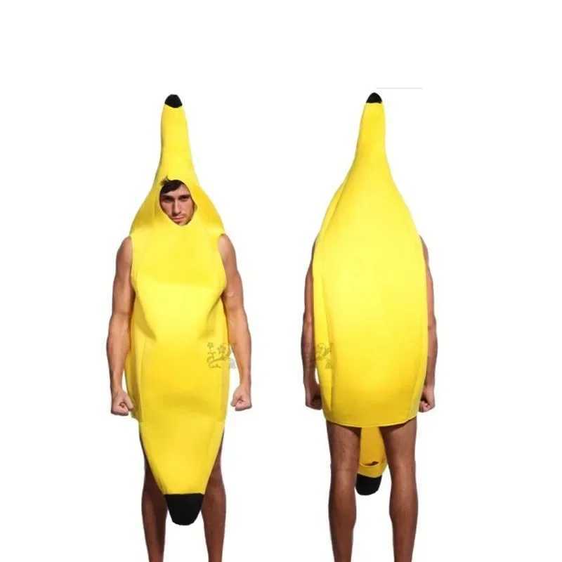 Adult Unisex Funny Banana Suit Yellow Costume Light Halloween Fruit Fancy Party Festival Dance Dress Costume L250918