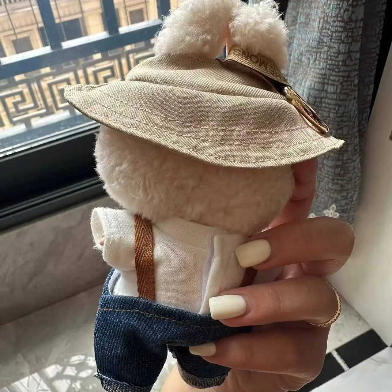 Only Clothes Labubu Dolls Blue Clothes First And Second Generation Suspenders Haruno Outing Small Flower Hat Cute Spring C250919