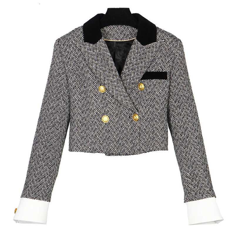 Fashionable DoubleBreasted Celebrity Temperament College Style Small Fragrance Jacket Elegant New Arrivals Z250918