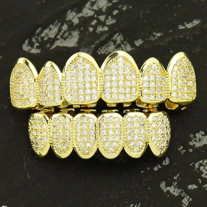 HipHop Teeth Tooth Caps Set Unisex Gold Silver Plated Removable Dental Jewelry Trendy Streetwear Statement Mouth Accessory 250918