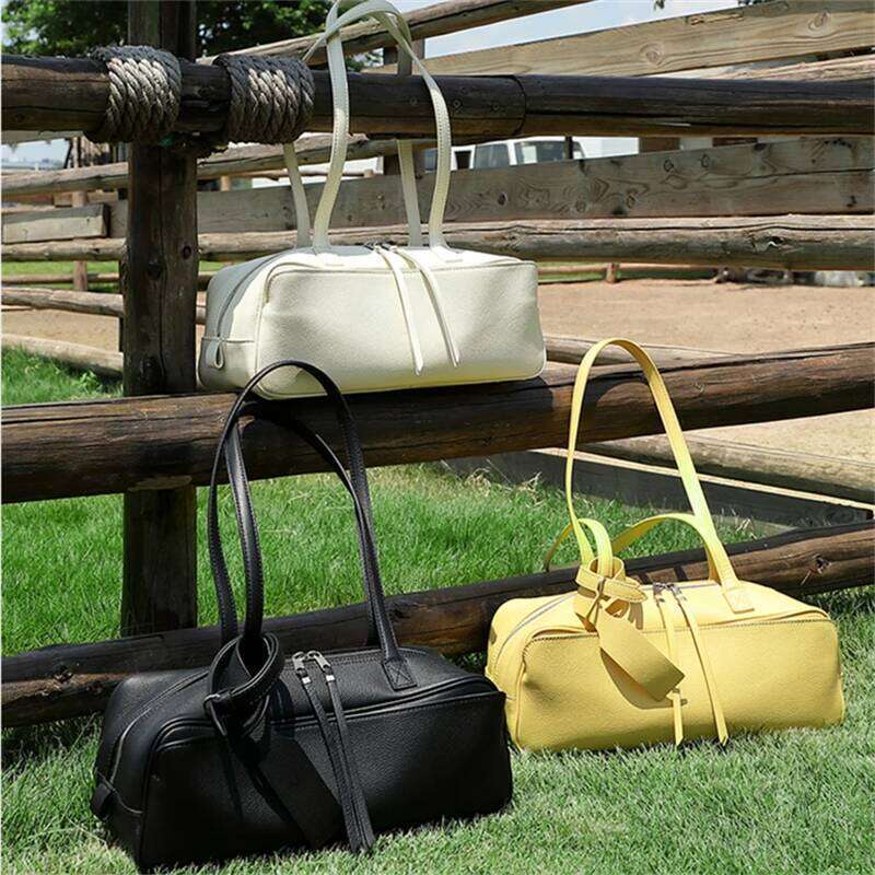 Designer Bag Luxury Bag Burminsa Cowhide Genuine Leather Underarm Shoulder Bags For Women 2025 Designer Pillow Totes Bowling Work Ladies Handbags