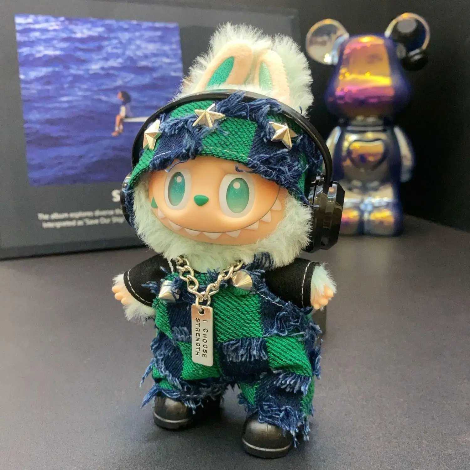 Only Clothes Labubu V1V3 17cm Doll Outfit Only FrontImpact HighEnergy Set Plush Clothes Change Gift C250919