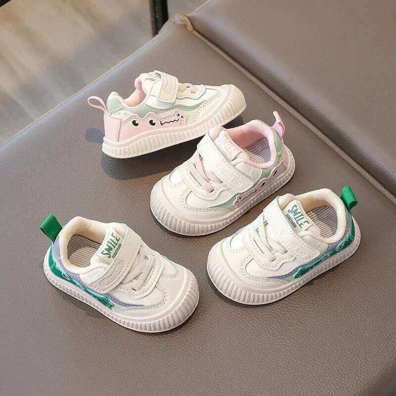Children's Baby Walking 0-6 Years Old Pink Soft Lightweight Boys Girls Single Shoes Four Seasons Green Cute Kids Sneakers
