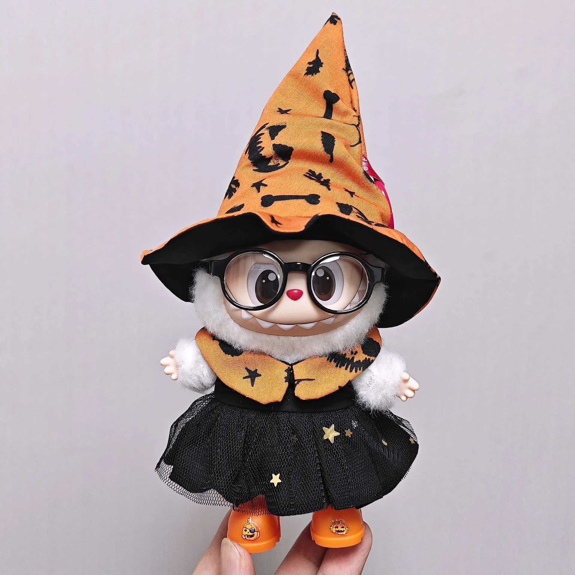 Labubu Halloween Clothing Skirt Cape Hat Set For 17cm Labubu V3 Doll Clothes Outfit Accessories Ropa Labubu C250919