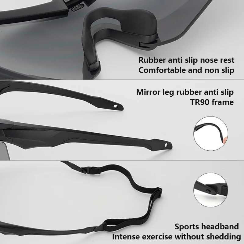 Military Tactical Goggles CS Windproof Shooting Glasses Thick HD 3 Lens Motocross Motorcycle Mountaineering Safe Glasses J250919