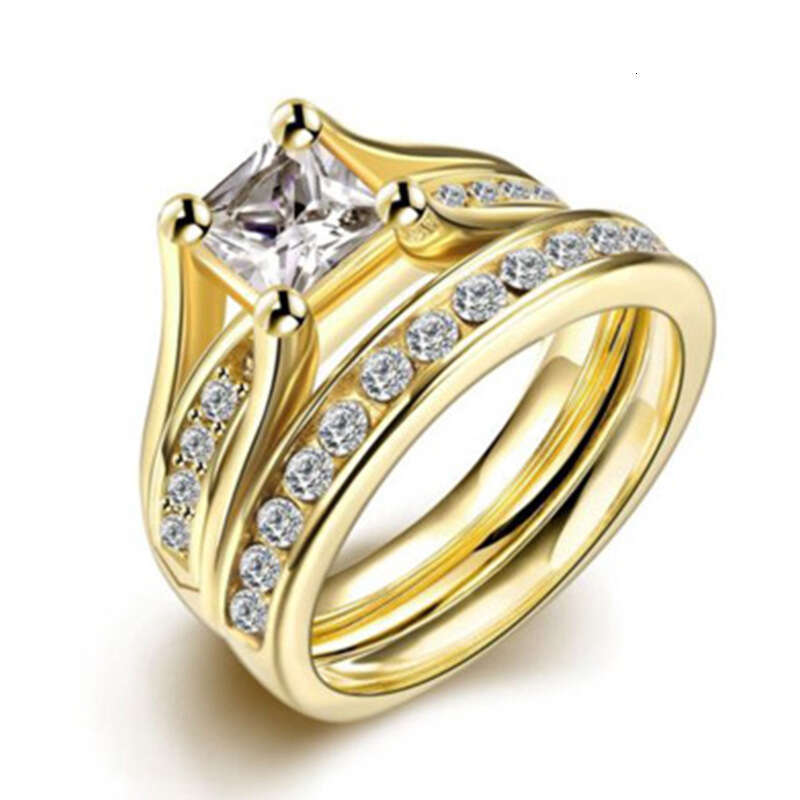 Morning Glory Trendy gold Two-Piece Ring Set Combination Series Hand Jewelry Simple Accessories
