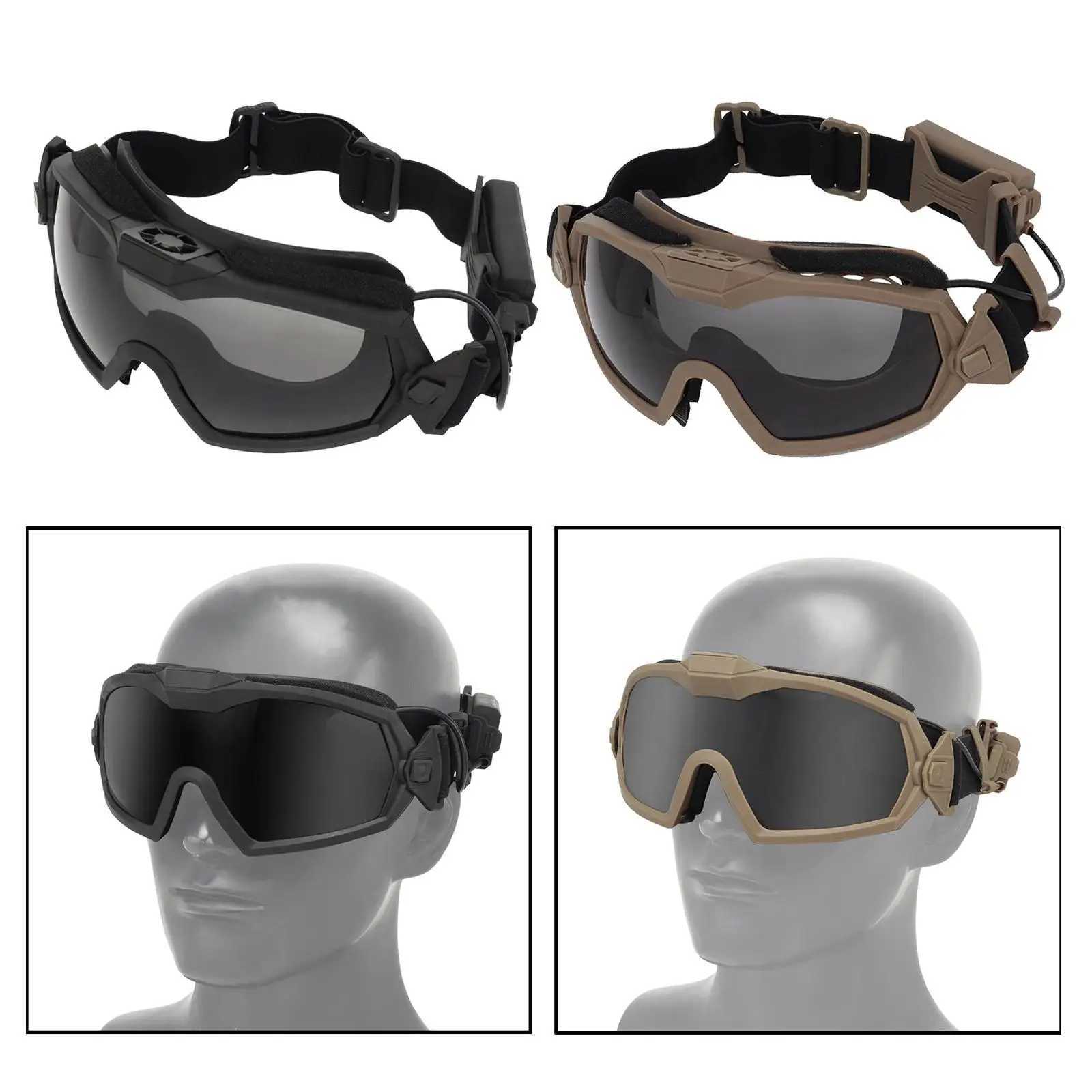 AntiImpact Goggles with Fan Tactical Safety Goggles AntiFog UV400 Glasses Eyewear with 2 Lens for Riding Shooting Hunting J250919