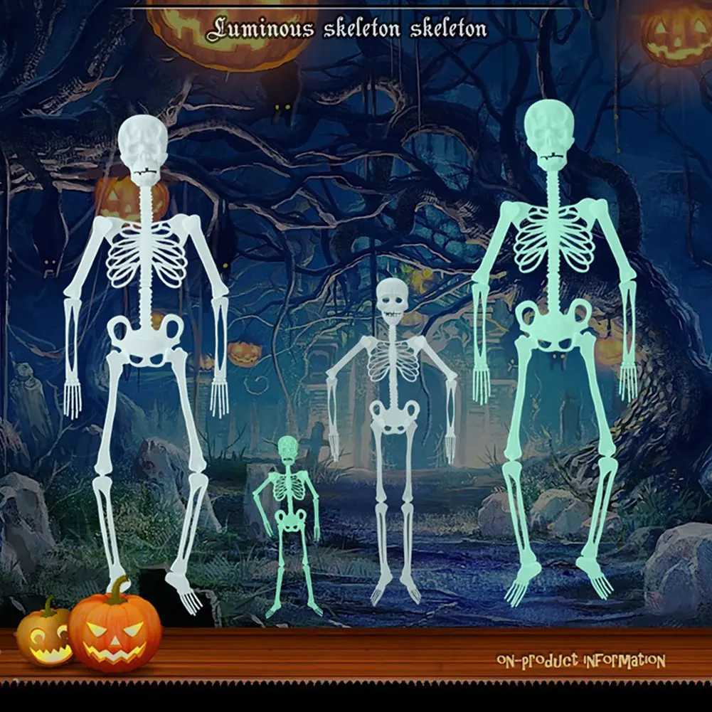 Halloween Luminous Hanging Skeleton Decoration Party Yard Garden Decoration Glow Fake Skull Scary House Scary Pendant Props C250919