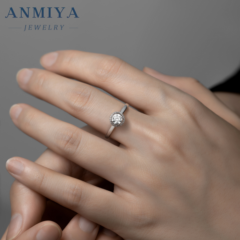 Custom Adjustable Silver Jewelry - Flexible 925 Sterling Silver Moissanite Ring with Slide Resizing Mechanism