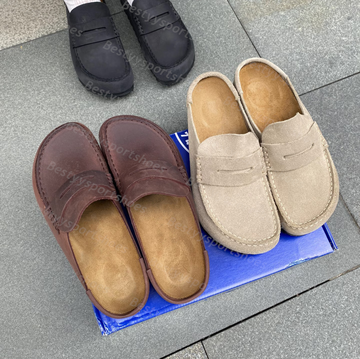 2026 Designer Naples Slippers Wrapped Clogs Loafers Sandals Clog Cork Flat High Quty Fashion Winter Summer Shoes Leather Slide Beach Women Men Size 3546 T260304