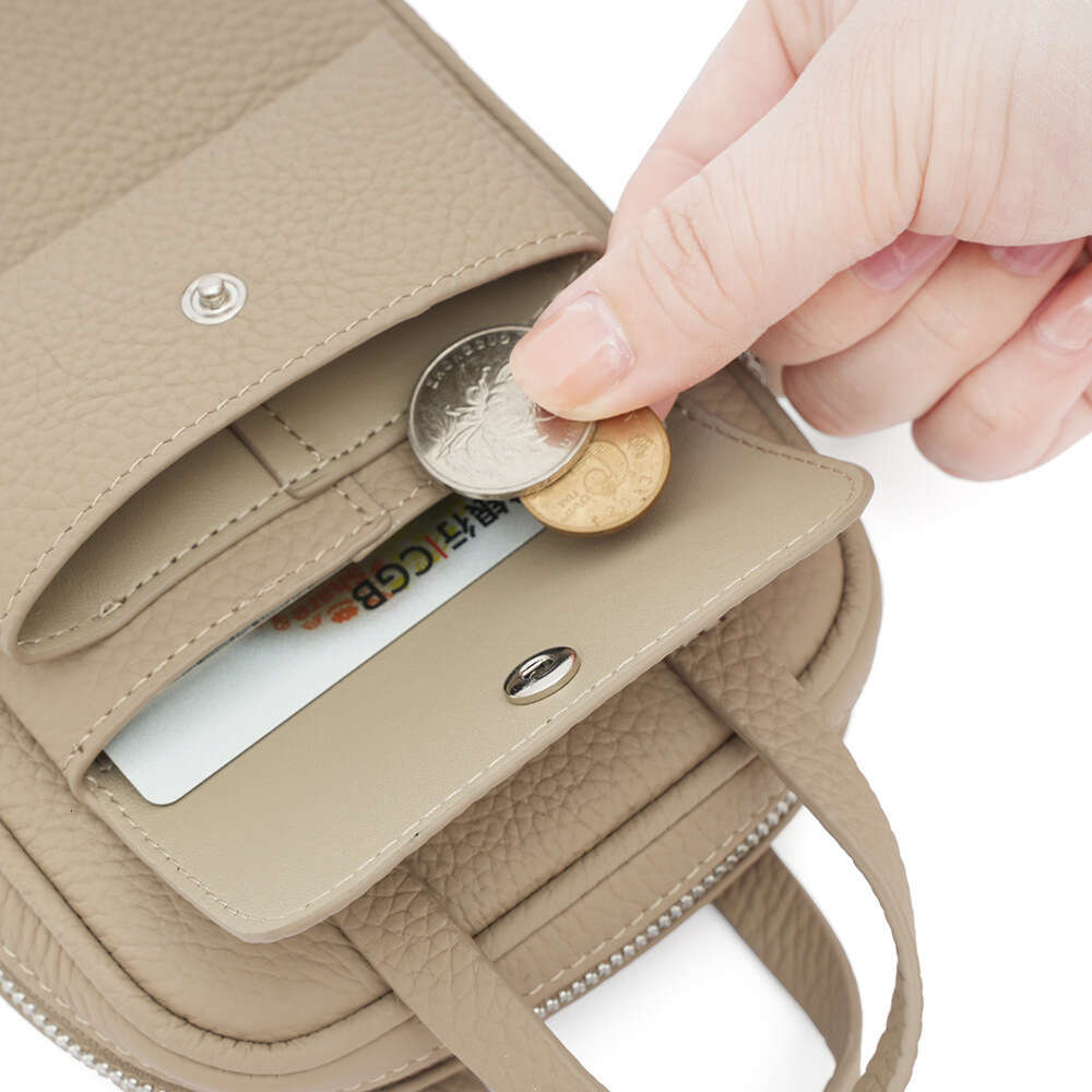 Genuine Leather for Women, Top Layer Cowhide, Vertical Large Capacity Handbag, Small Square Bag, Korean Style Single Shoulder Phone Crossbody Bag desi