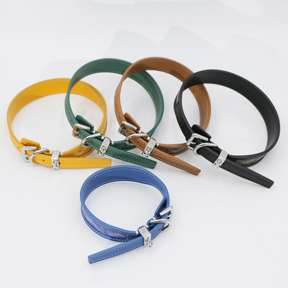 Leather Choker Collar for Pets featuring Traditional Checkered Aesthetic