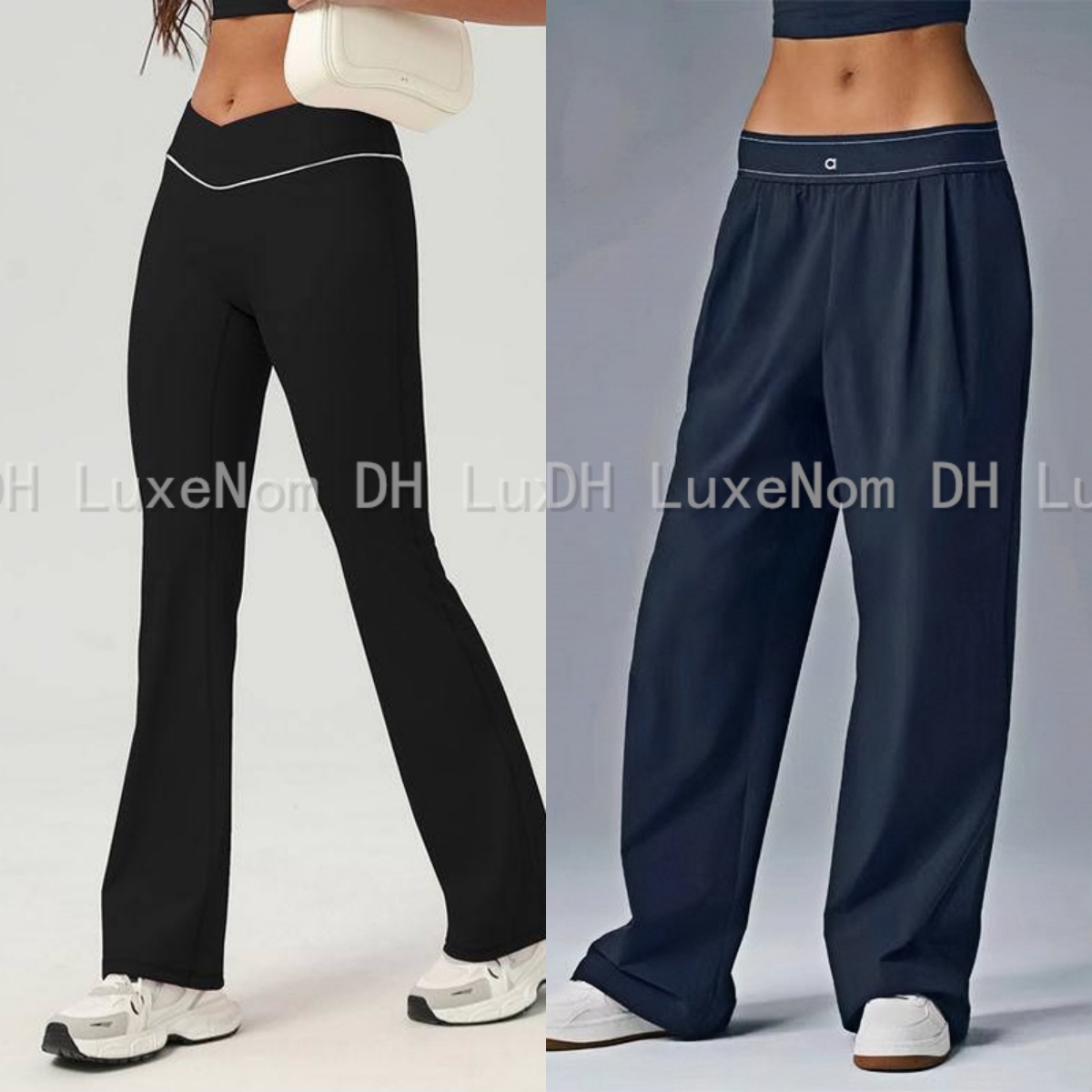 Women Wide Leg Pants Elastic Waistbands Loose Casual Gym Pants Flare Yoga Pants High Waisted Workout Gym Leggings Stretchy Yoga Hiking Legging