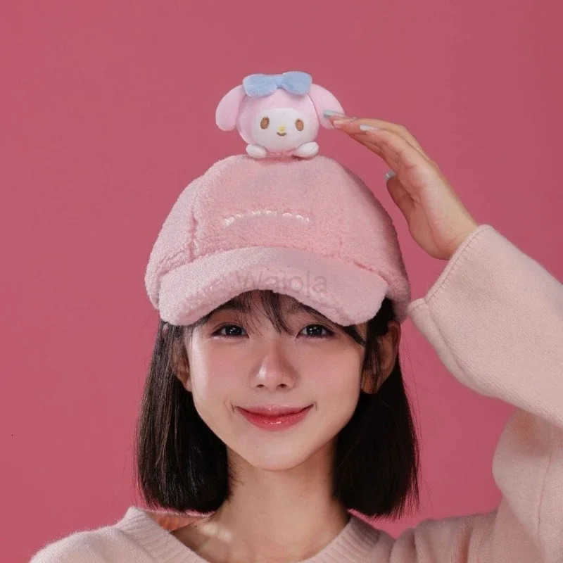 Sanrio adult cartoon plush baseball hat Cartoon Outdoor Big Head Circumference Keep Warm Autumn and Winter Hats L250919