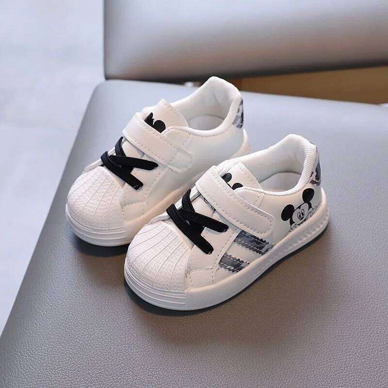 White Casual For Baby Boy Girl Brand Children Sneaker Mouse Kids Toddler Walking Shoes Size 15-25