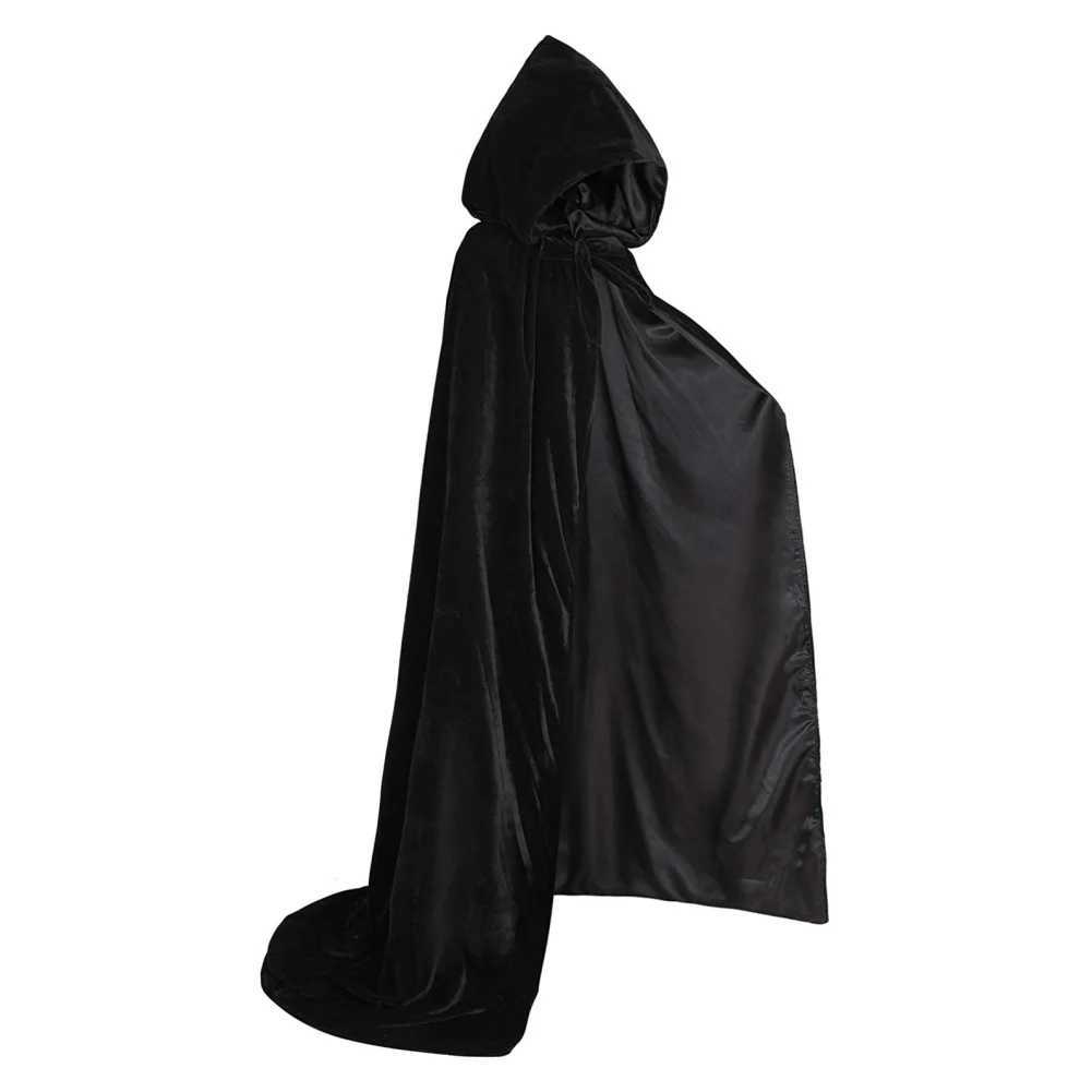 Unisex Black Hooded Cloak Witch Cosplay Accessories Costumes Masquerade Family Celebration Decor Halloween Party Cosplay Costume L250918