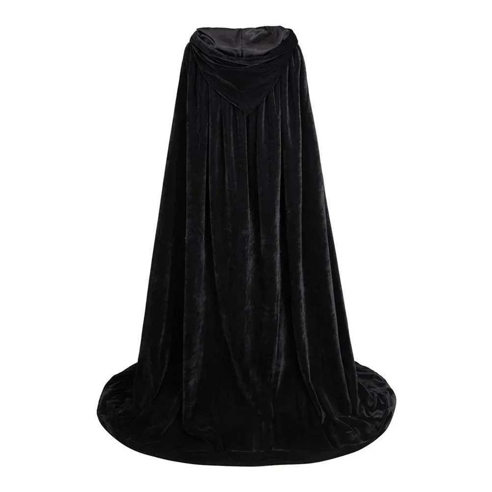 Unisex Hooded Halloween Cloak Grim Reaper Devil Witch Long Cape Stage Performance Props Halloween Party Cosplay Costume Decor L250918