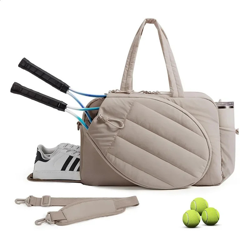Outdoor Gym Tennis Bag for Women Holds 2 Rackets with Shoe Compartment Wet Pocket Sports Duffle Bag Overnight Weekender Bags 250919