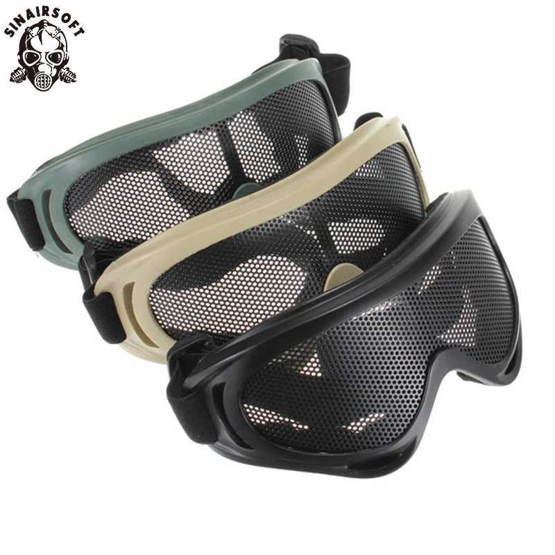 SINAIRSOFT Outdoor Tactical Eye Protection Metal Mesh Glasses Camping Hunting Airsoft Shooting Safety Goggle Eyewear J250919