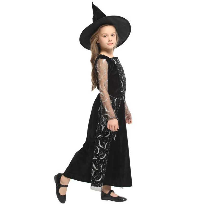 MXL Black Girls Halloween Sorceress Costumes Kids Children Witch Cosplays Purim Carnival Stage Play Masquerade Rave Party Dress L250918