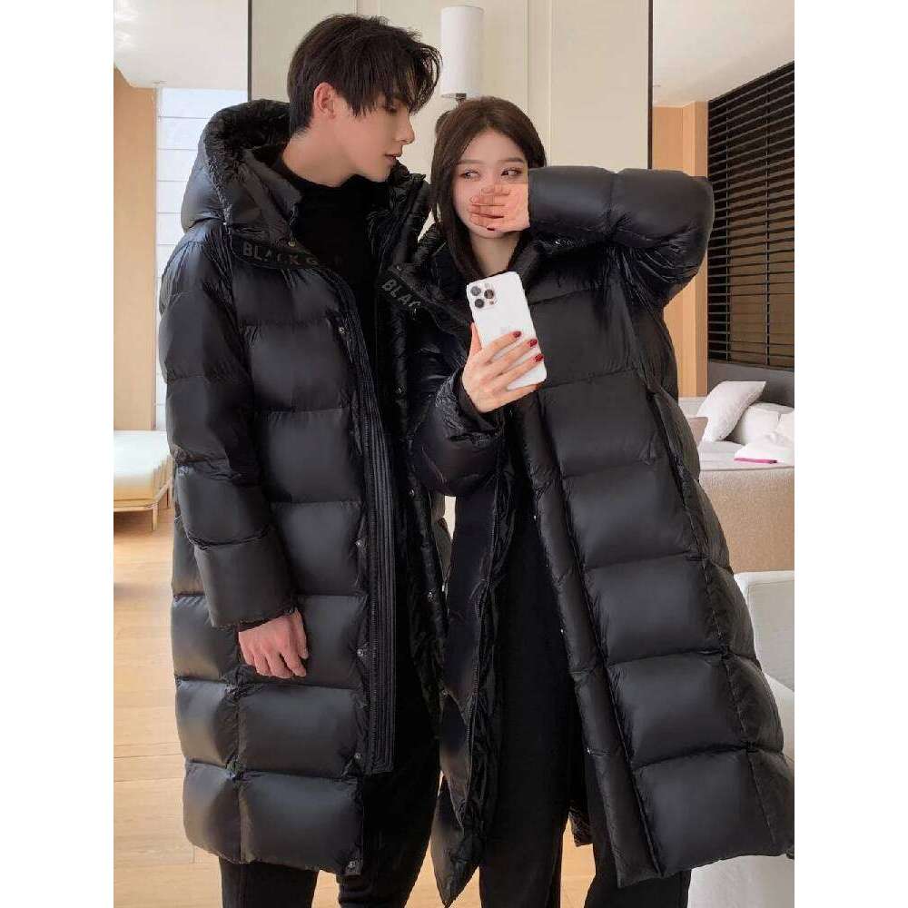 Top Grade Men's Women Thick (Winter) Warm X-long Jackets 2023 New Arrivals Winter 90% White Goose Down Couple Hooded Coat