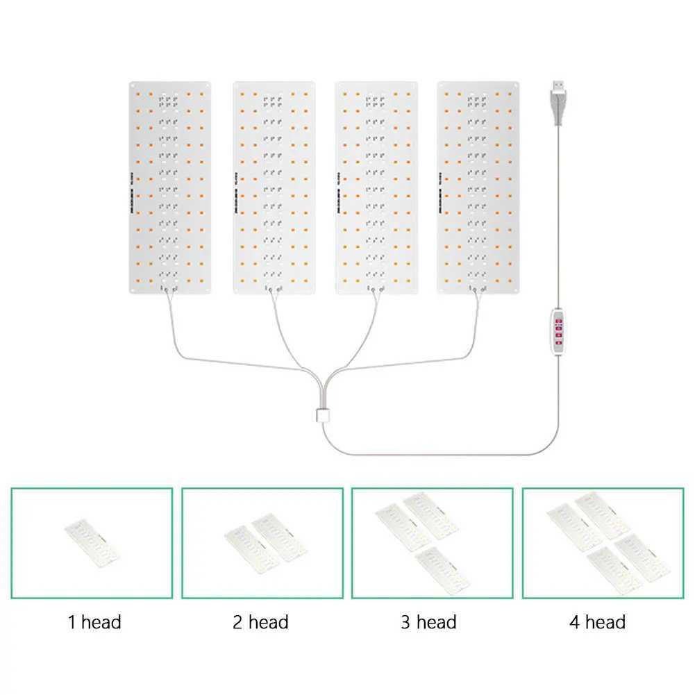 14Heads Full Spectrum Grow Lights USB Under Cabinet Grow Lamp with Timer Plant Grow LED Light Dimmable for Indoor Plants C250919