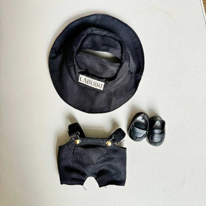 17cm Labubu Doll Clothes Denim Overalls Bucket Hat Set Monster Idol DIY Adventure DressUp for Kids Birthday Summer Party Gifts C250919