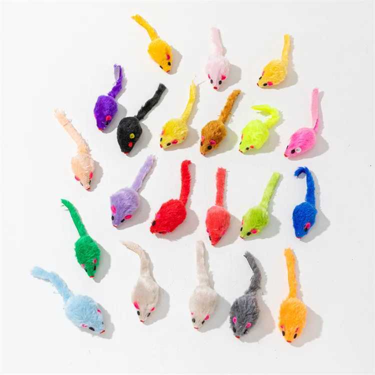 10 Pcs Soft Fleece False Mouse Cat Toys Colorful Feather Funny Playing Toys for Cats Kitten Interactive Ball Cat Toy Catnip X250918