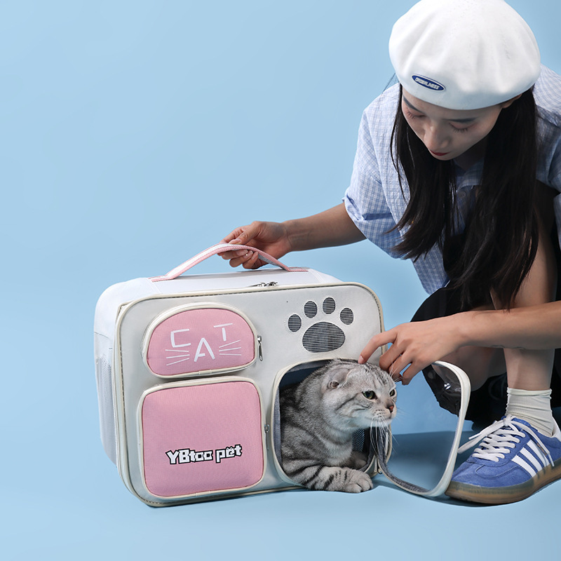 New Solid Color Large Capacity Pet Outdoor Backpack Outing Portable Single Shoulder Crossbody Bag Cat Carrier