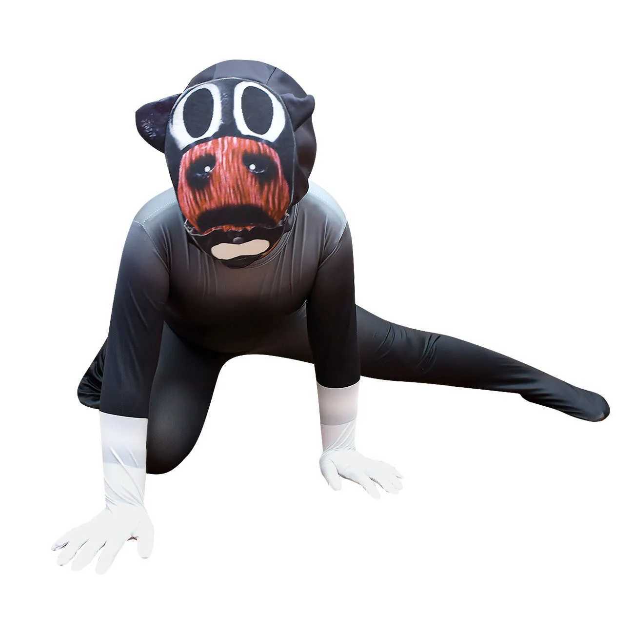 Kids Boys Girls Horrible Chase Game Jumpsuit Mask Outfit Children Christmas Halloween Cosplay Costume L250918